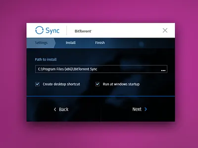 Settings Tab - Universal installer app black concept design flat gui interface ui ui design user user inteface ux