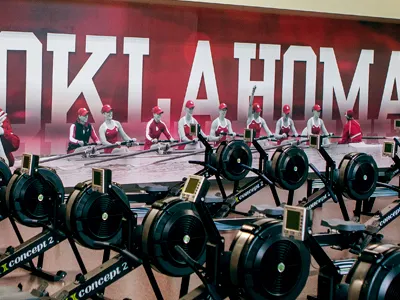 Oklahoma Rowing Environmental Graphics environmental facility ncaa oklahoma rowing university vinyl wrap