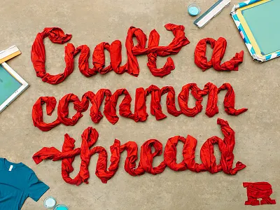 Real Thread Tee Type common thread dimensional lettering dimensional type hand lettering lettering red shirt shirt type tees type typography