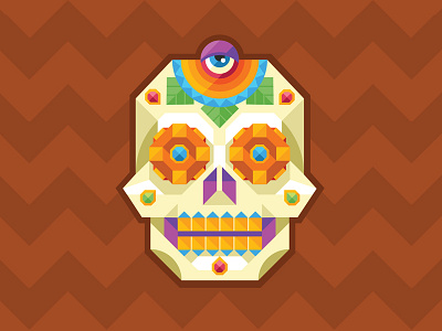 Sugar Skull day of the dead geometric illustration skull sugar