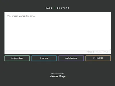 C A S E + C O N V E R T app button design editor interface text ui web