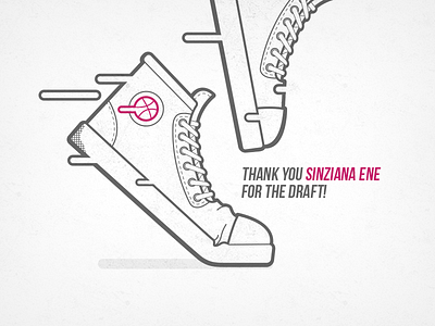 Thanks Sinziana Ene ;) debut draft dribbble first shot illustration invitation thanks