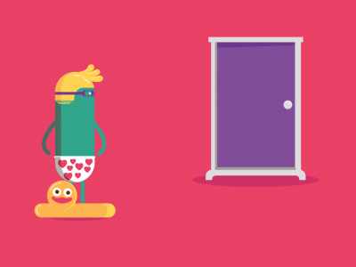 Magic Door after effects animation character door doraemon duck flat illustration travel