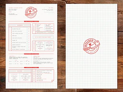Brossman's Butcher Menu blue butcher forms graph layout meat menu red restaurant retro typography