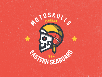 Motoskulls badge branding design emblem florida graphic icon identity logo mark motorcycle skull