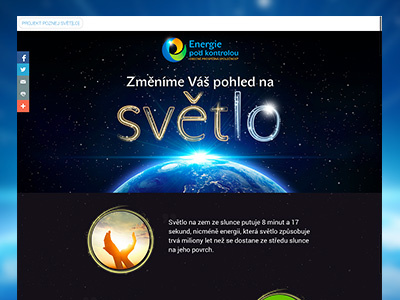 Light microsite earth electricity energy light microsite modern motion neat planet space webdesign