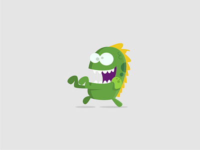 Zombie cute green tongue walking dead yellow zombie
