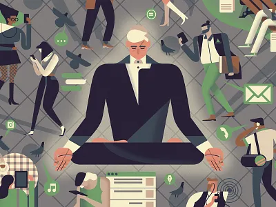 Meditation digital meditation social media walking