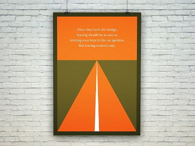 Bridge bridge brown geometric illustration minimal orange quotes road