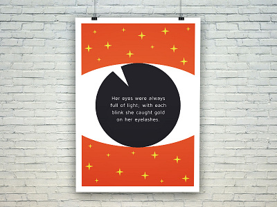 Gold eye geometric gold illustration minimal quotes red