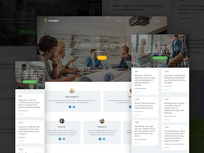 WIP - Framer event page clean design flat landing layout minimal modern ui ux web web design website
