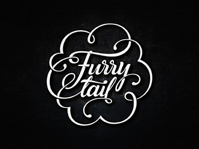 Furry Tail badge custom drawing hand drawn lettering logo logotype