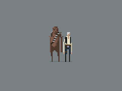 "Chewie, we're home." chewbacca chewie episode 7 han solo pixel art star wars