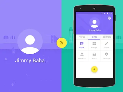 Material Profile Ui android app button color google icon lollipop material profile tabs ui