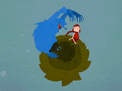 Mr. wolf animation chaperon rouge gif little planet loop wolf