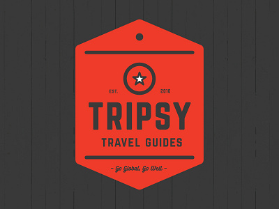 Tripsy badge branding icon identity logo travel typography vector