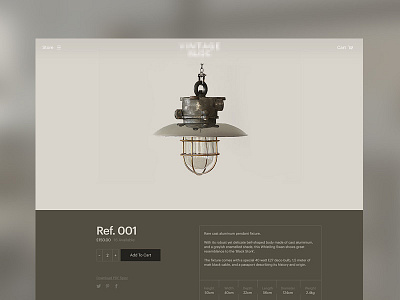 Reclaimed Lighting UI clean light lighting product reclaimed simple single ui web