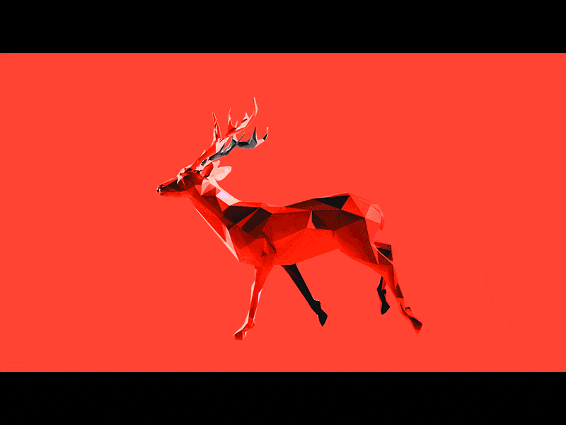 Pink Deer animation colorama cycle deer gif loop run