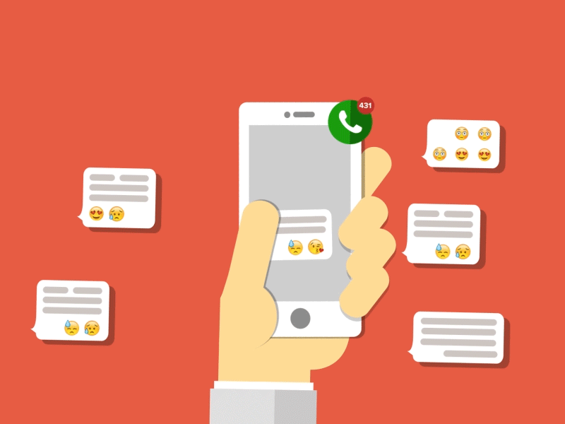 Conversation animation cell phone chat conversation emoticon hand