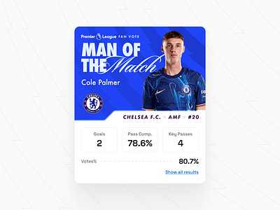 Football Man of the Match UI Card Design Exploration card football premier league ui design