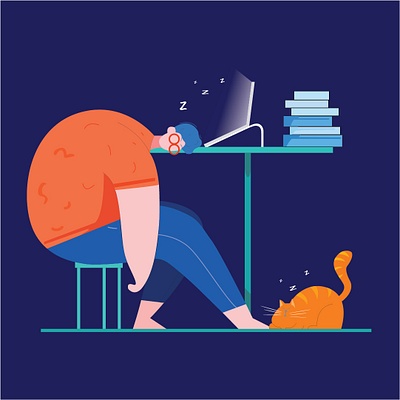 Lazy Illustration illustration lazy prabi thapa vector