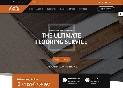 Flooring Service WordPress Website business divi flooring service landing page design ui design webdesign website website devlopment website redesign