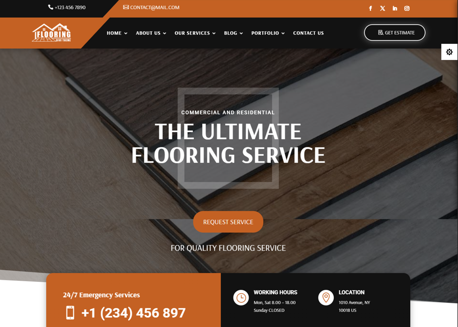 Example of Flooring Service Word Press Website