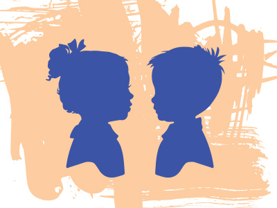 Childhood Cut Out Silhouettes For Children's Brand brand collateral childrens brand hand drawn kid brand messy paint pattern design silhouettes