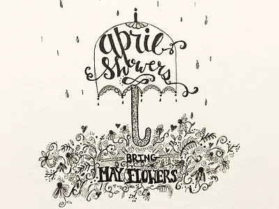 April Showers april flowers handlettering showers sketch spring