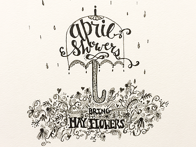 April Showers april flowers handlettering showers sketch spring