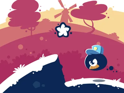 Orby`s adventure character funny game illustration star vector