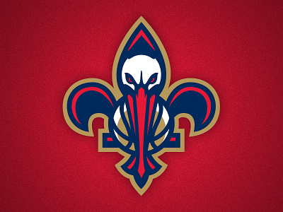 New Orleans Pelicans Secondary Logo athletics basketball bird fleur de lis flower logo nba new orleans pelicans