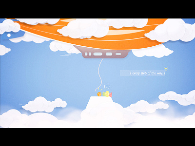 Going up ball balloon character cloud shape sky vector