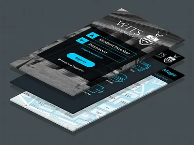 Wits University Mobile App - alternate app blue icons login logo maps screens university
