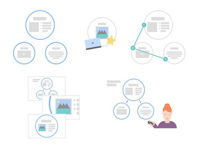 In editor onboarding illustrations flat illustration linear technical vector