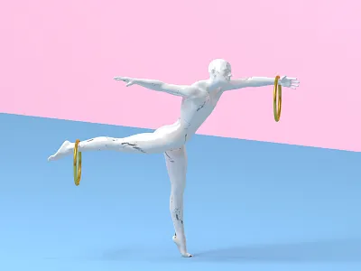 Ballet Dancer 3d art ballet blue c4d daz3ddance gold marble pink ring shadow texture