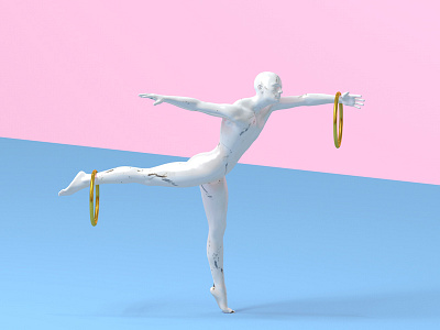 Ballet Dancer 3d art ballet blue c4d daz3ddance gold marble pink ring shadow texture