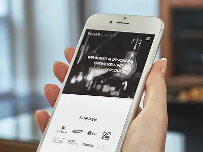 FEDERLIGHT Website Update agency black design federlight gold mobile relaunch responsive silver web website white