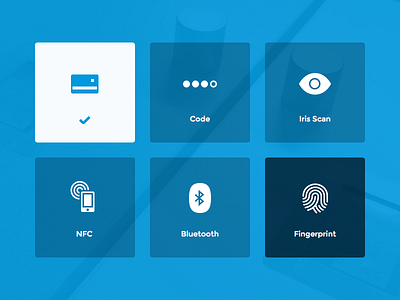 How would you like to open your locker? bluetooth card code configuration fingerprint icon icons illustration iris selected