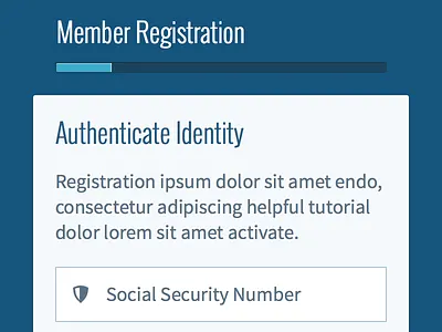 Member Registration input progress progress bar register registration
