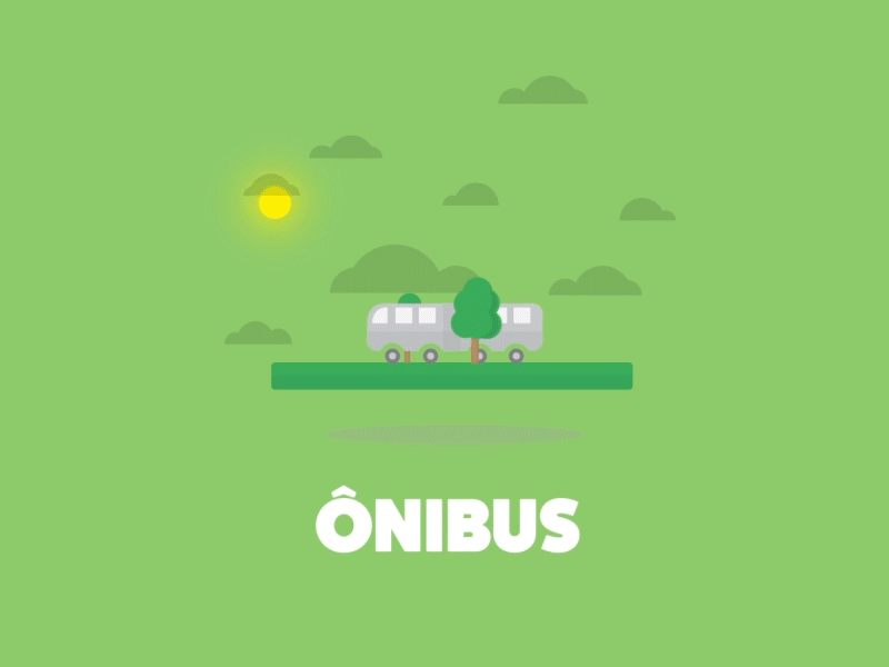 Transportations animation bus subway train transportations vector