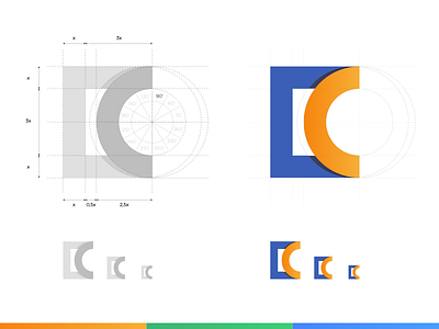 Credit Identity Grid. abstract balance c credit finance grid identity lettering minimal ratio system