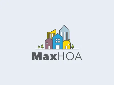MaxHOA arrows brand branding clean design flat graphic home house logo