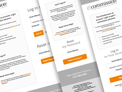 Customer Login Page account forgot password forms log in mockup new account password signup wireframes