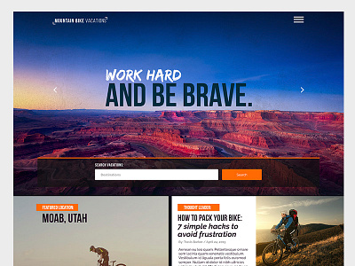 Mountain Bike Vacations bike design grid layout mountains responsive vacation web zenman