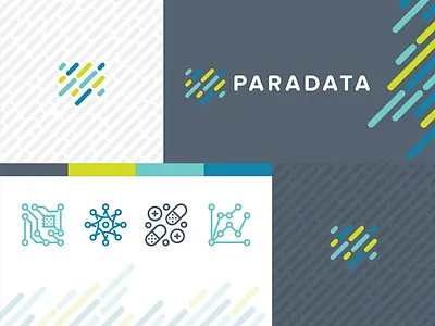 paradata brand build branding data icons lines logo speech bubble
