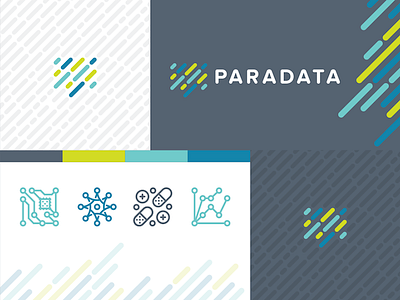 paradata brand build branding data icons lines logo speech bubble