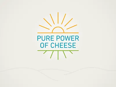 Pure Power Cheese cheese field identity logo sun