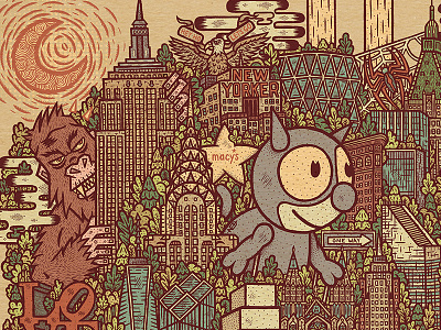 New York Island drawing empirestatebuilding illlustration kingkong newyork newyorker nyc