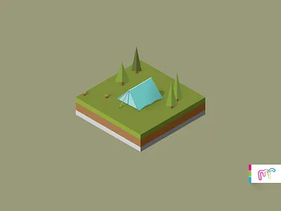 Isometric Camping camping isometric tent woods